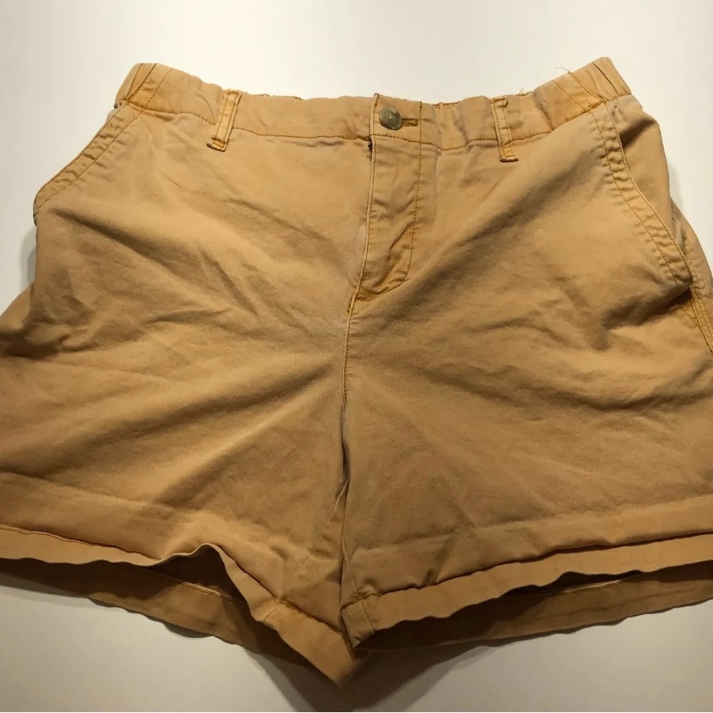 Old Navy Women's Beige Khaki Everyday Elastic Waist Chino Shorts Stretch Large